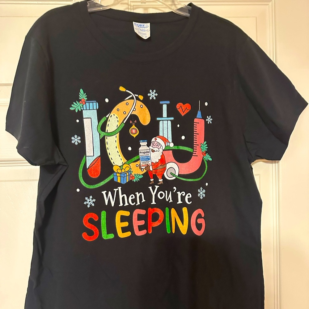 ICU nurse Christmas shirt sz large